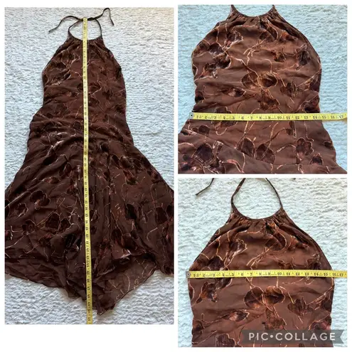 Unique Vintage Vintage Velvet Burnout Silk Dress Sz 6-8 Fur Trim Shawl Y2K Fairy Grunge Runway