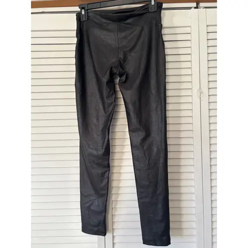 Stella Luce Womens Black Faux Leather High Waisted Leggings Size M