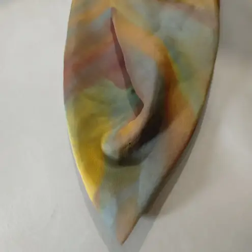 Multicolor Silk Square Scarf Shawl Wrap Vintage Purse Acent Hand Dyed 20 by 20 Brown