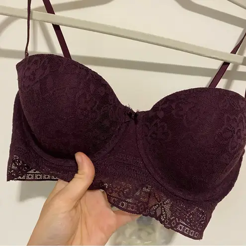 Aerie NWT  The Audrey Maroon Balconnette Bra size 32C