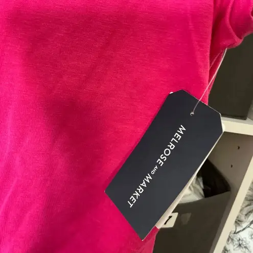 Melrose and Market Pink Asymmetrical Ruched Strapless Dress