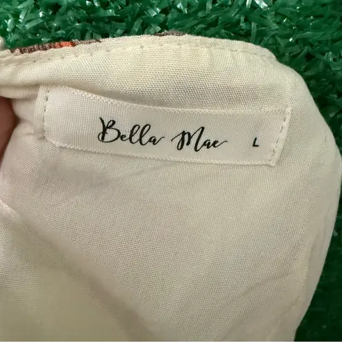 Bella Mae Cream Floral Maxi Dress Twist Bodice Boho Garden Party Orange Size L