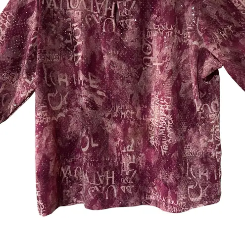 Drapers & Damon's 2 pc NWT Tunic & Shell Burgundy Silver Sparkles SZ XL/2X VTG Red