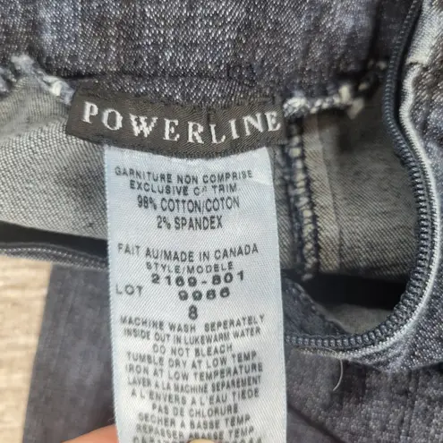 VTG Powerline Denim Skirt Size 8 Blue Dark Wash Flounce Flared Mermaid Rodeo