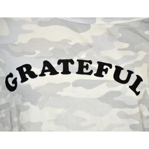 Torrid Women's Silver Camouflage Off Shoulder Sweatshirt Plus Size 2 2X Grateful