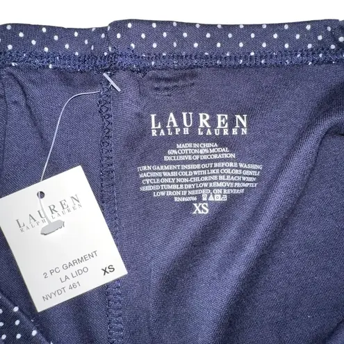 Ralph Lauren NWT  Polka Dot Navy Pajama Pants XS