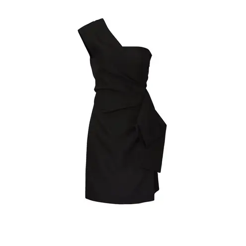 Victoria Beckham Victoria One Shoulder Dress Women's 4 Black Short Sheath