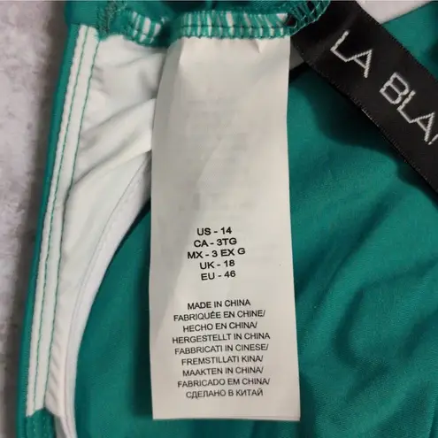 La Blanca Emerald Green Island Goddess Underwire Twist Front Bra Top Size 14 New