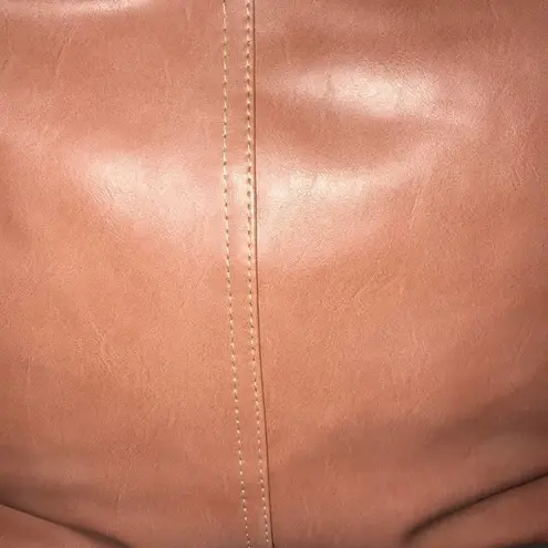 FAUX LEATHER SOFT LIGHT BROWN VERSATILE TRENDY SHOULDER BAG