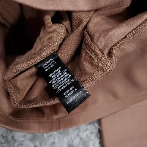 Betabrand Large Short Petite Tan Power Down Pants Skinny Yoga Gym Brown Pull On