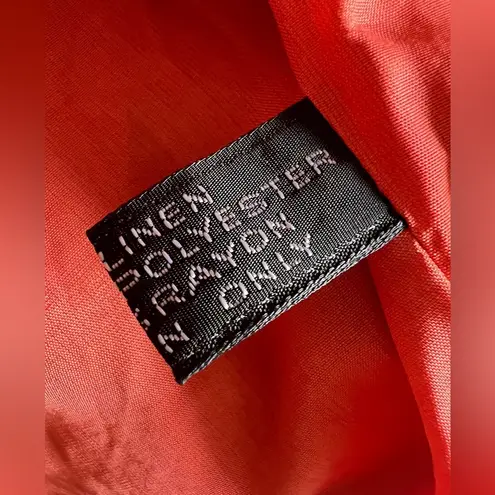 Peabody House Vintage Linen Open Blazer Orange Red Retro