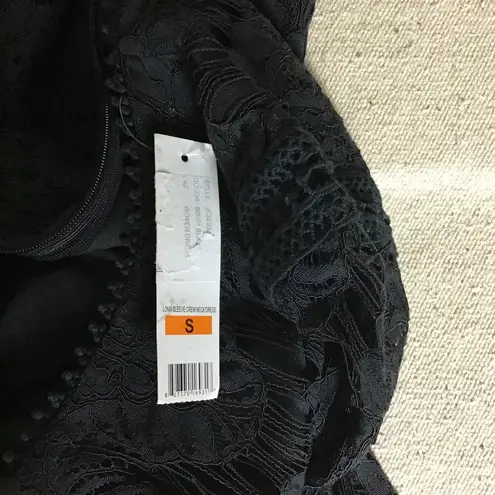 Love by Design Women’s Lace Long Sleeve Midi Black Dress Sz. Small NWT