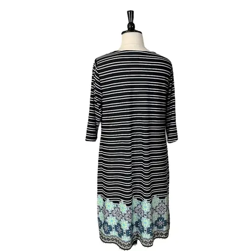 cj banks Shift Dress 3/4 Sleeves Pullover Stripes Stretch Women’s Size 1X Plus