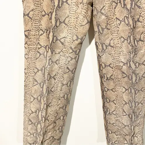 INC International Concepts Size 4 Petite 100% Leather Snake Skin Print Animal Tan