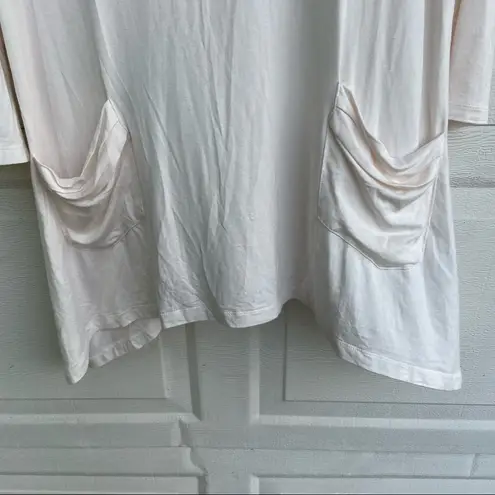 LOGO By Lori Goldstein LOGO Lori Goldstein Women’s Tunic Shirt Cream 3/4 Sleeve Asymmetrical Hem Large