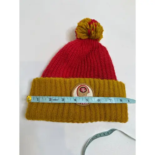 San Francisco 49ers Vintage Pom Pom Beanie Red Gold 70s 80s Small Size Knitted