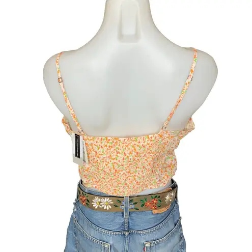 Nordstrom Ruched Calico Crop Camisole MEDIUM Daisy Print Smocked Ruched Nordstorm BP NEW