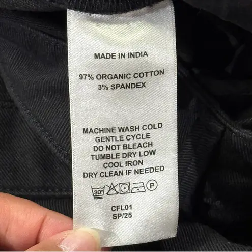 Quince 8 Black Organic Stretch Cotton Twill Straight Cropped Pant 28” Casual