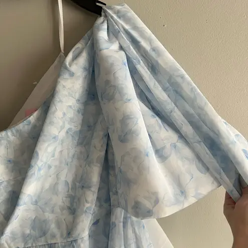 Sachin + Babi NWT Anouk One Shoulder Gown in Blue Degrade Floral Size 6