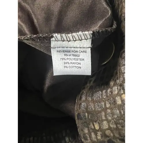 Birch Hill Jacket woman's XL Snakeskin Print Button Front Career Jacket Blazer Brown