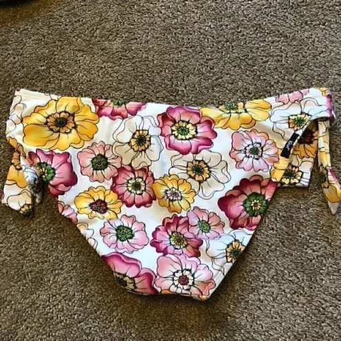 Jag jeans NEW NWOT  Yellow Pink White Tropical Floral Y2K 00s Bikini BOTTOM XL