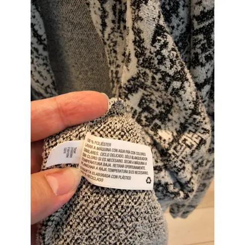 Knox Rose Black White Textured Open-Front Cardigan Sweater Size Large - Image 7