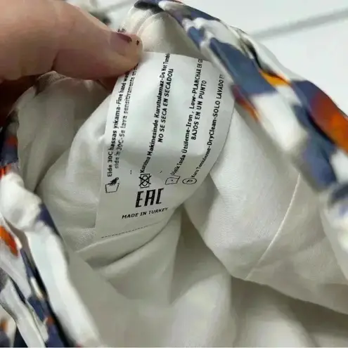 Nocturne Floral Ruched Puff Sleeve Crop Top White Multicolor XS 34