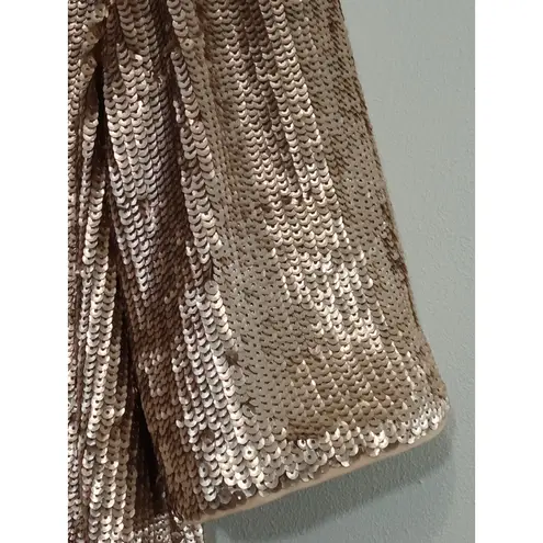 J. Crew Women’s Top Sequin Black Ribbon Zip Back Closure Gold MSRP $148 Size 8