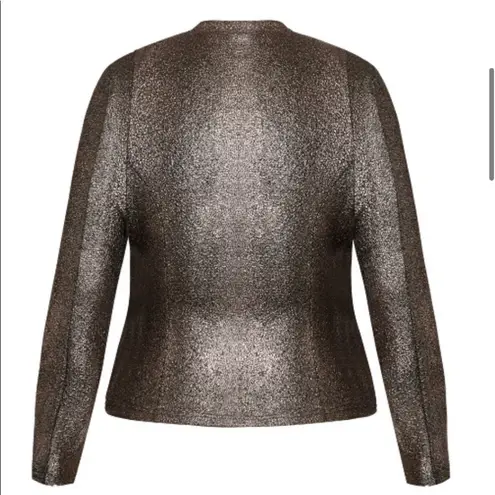 City Chic Shining Light Women’s long sleeve Jacket bronze size Small