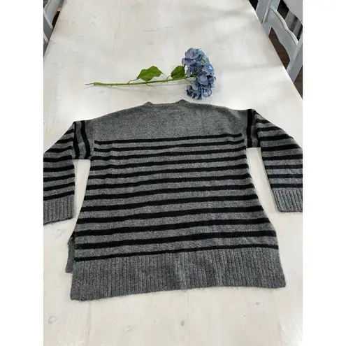 Current Air Striped Tunic Sweater Gray Black Long Sleeve Pullover XS