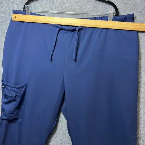 Jockey Scrub Pants 2X Navy Blue Drawstring Cargo Pocket Comfort Fit Size XXL