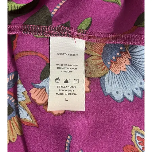 W5 ANTHROPOLOGIE Women's Floral Flowy Casual Sheer Top Blouse Large