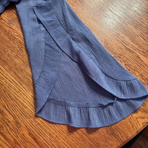 Moa Moa Top Women's Size M Blue Long Sleeve Boho Peasant Hippie Modern