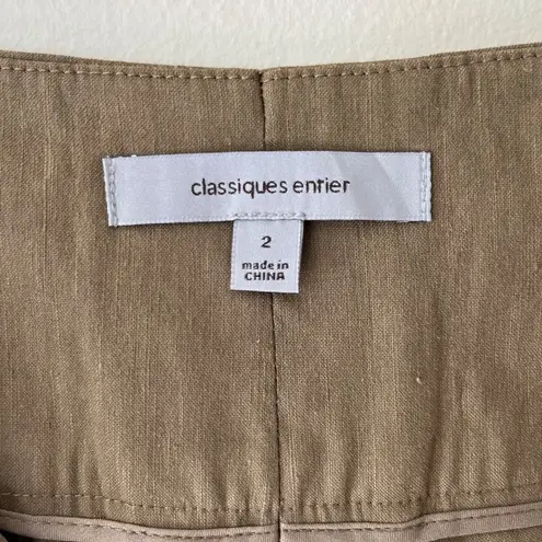 Classiques Entier Sz 2 Trousers Pants Tapered Leg High Rise Pockets Belted