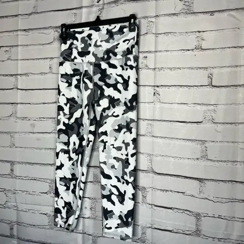 Evolution and creation Black White Abstract Leggings SZ S High Waist Y2K Yoga