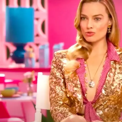 Barbie Limited Edition White Graphic Cropped Beaded Pullover Hoodie Size M