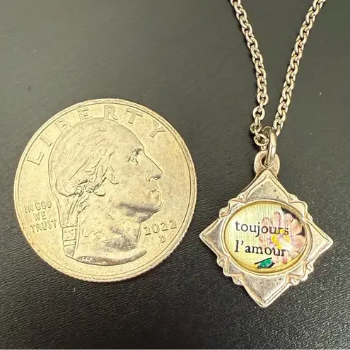 Vintage 925 Sterling Silver Toujours l’ Amour Always Love 16” Necklace 6g.