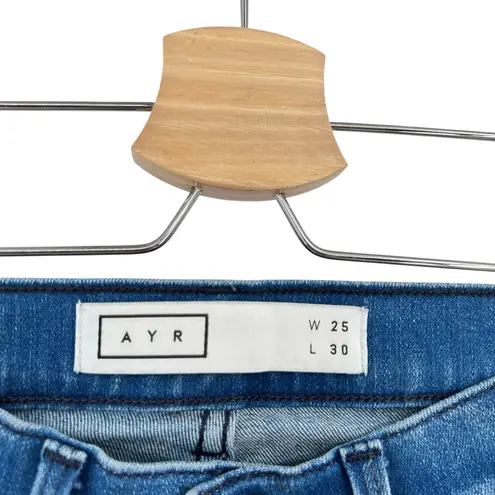 AYR Skinny Jeans Distressed Denim Stretch Medium Wash Blue Size 25 x 30