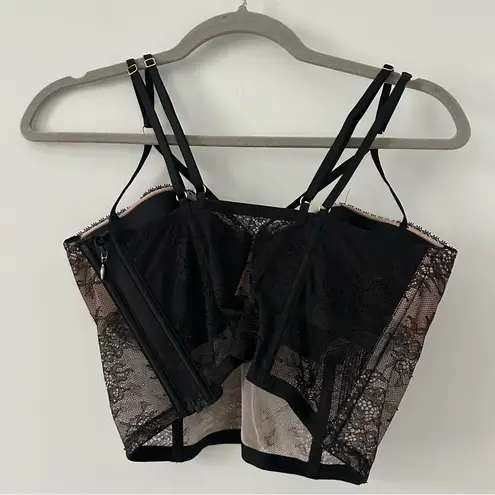 Victoria's Secret Victoria’s Secret Very Sexy Black Lace Nude Padded Cups Bra Corset 36DD