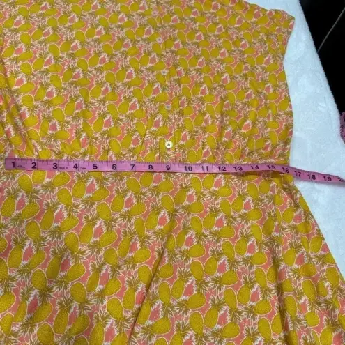 NWT BODEN Flippy Jersey Dress Yellow Pineapple Print Mini Cotton Modal US 14R Size 14