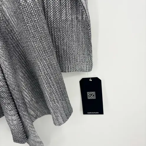 Clara Sun Woo Sheer Shimmer Drape Tunic Cardigan Size Small Silver NWT