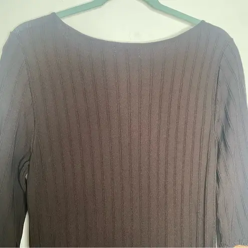 Jones Studio Retro Color Block Ribbed Knit Midi A Line Sweater Dress Sz M