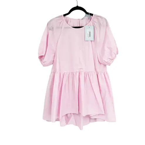 Hill House Francesca Ballerina Pink Hi-Low Peplum Short Sleeve Blouse Size S NWT
