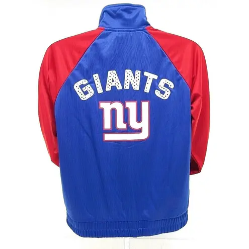 NFL Women's  New York Giants Red Blue Jersey Knit Light Weight Jacket Size Medium