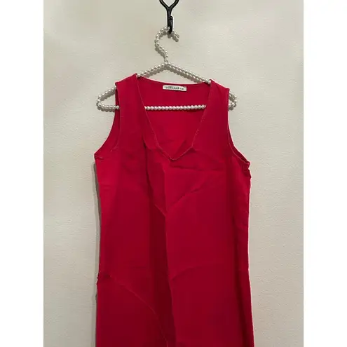 Eva Tralala Linen Dress Size Large Lagenlook Oversized Pink Cottage Comfort Maxi