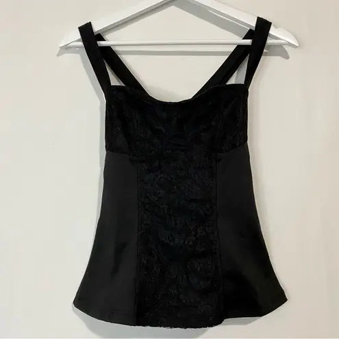 DNA  Couture Women’s Crisscross Back Mock Corset Lace Tank Top Black NWOT