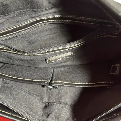 Rosetti Black Faux Leather Shoulder Bag Braided Strap Buckle Hardware Y2K Edgy