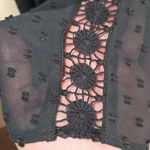 Matilda Jane Women's Dress Medium Nostalgia Charlie Swiss Dot Black Peasant