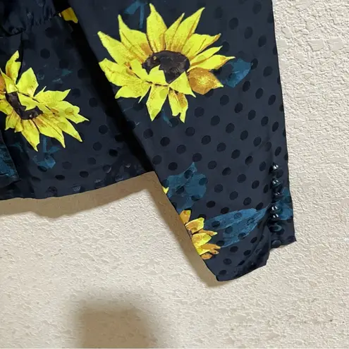 The Kooples Dark Sunflower Silk-Blend Blouse Top Size 1 / Small NEW