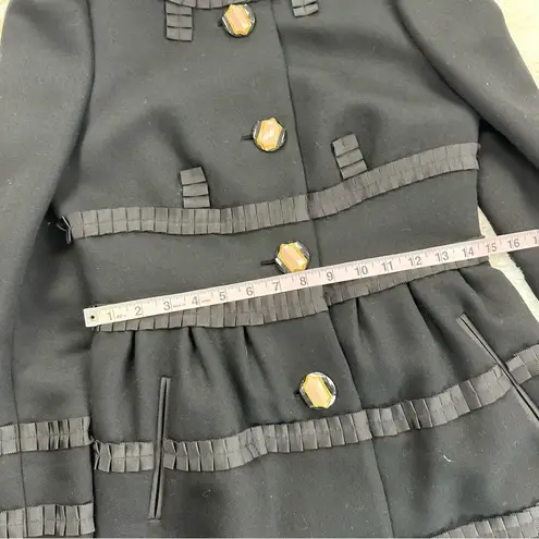 Anthropologie Leifsdottir Wool Blend Button Down Overcoat, 2 Black